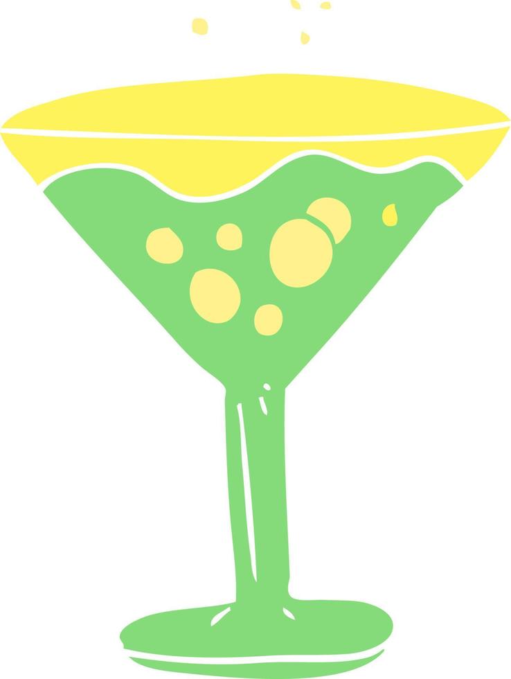 illustration en couleur plate d'un cocktail de dessin animé vecteur