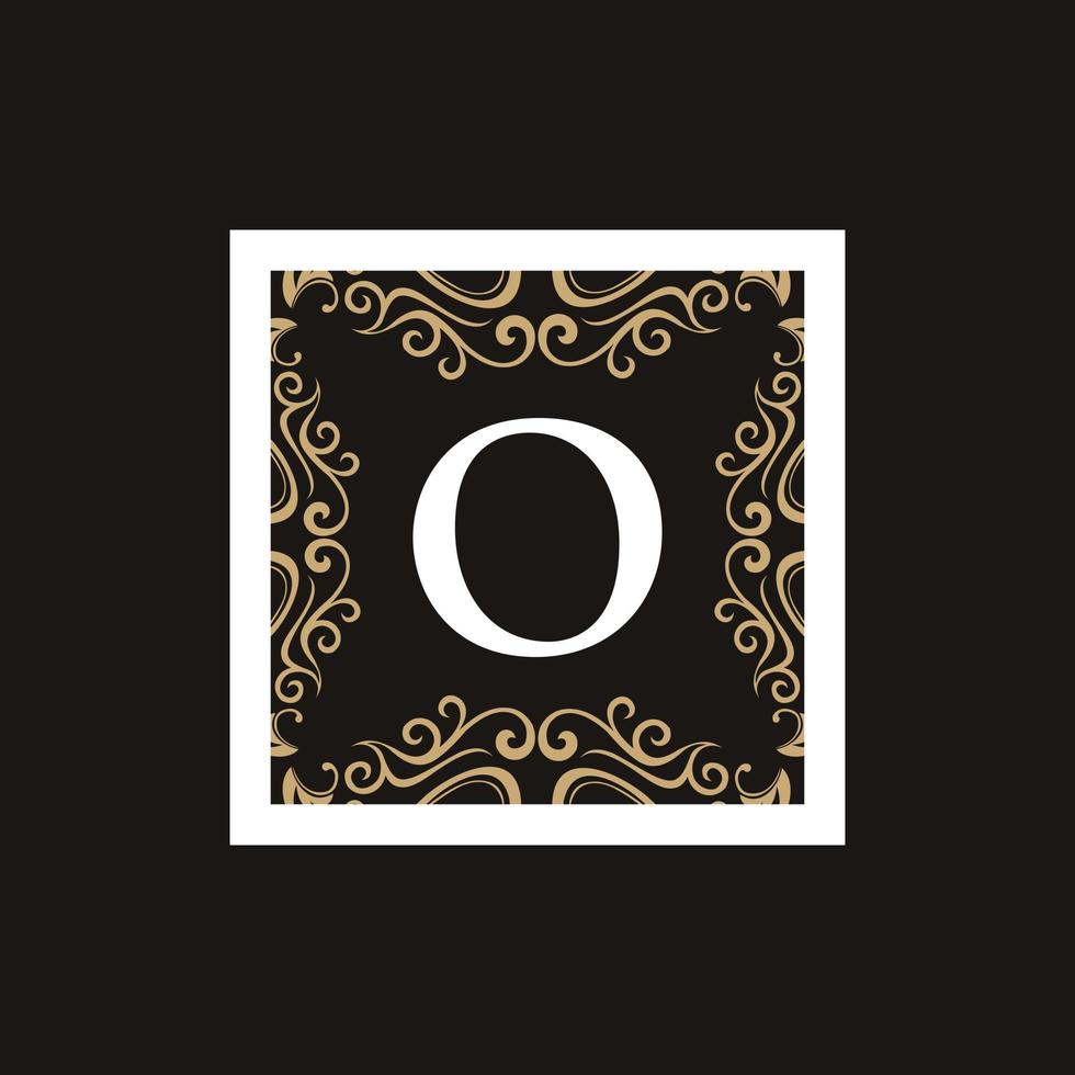 lettre o logo monogramme cadre de luxe vecteur