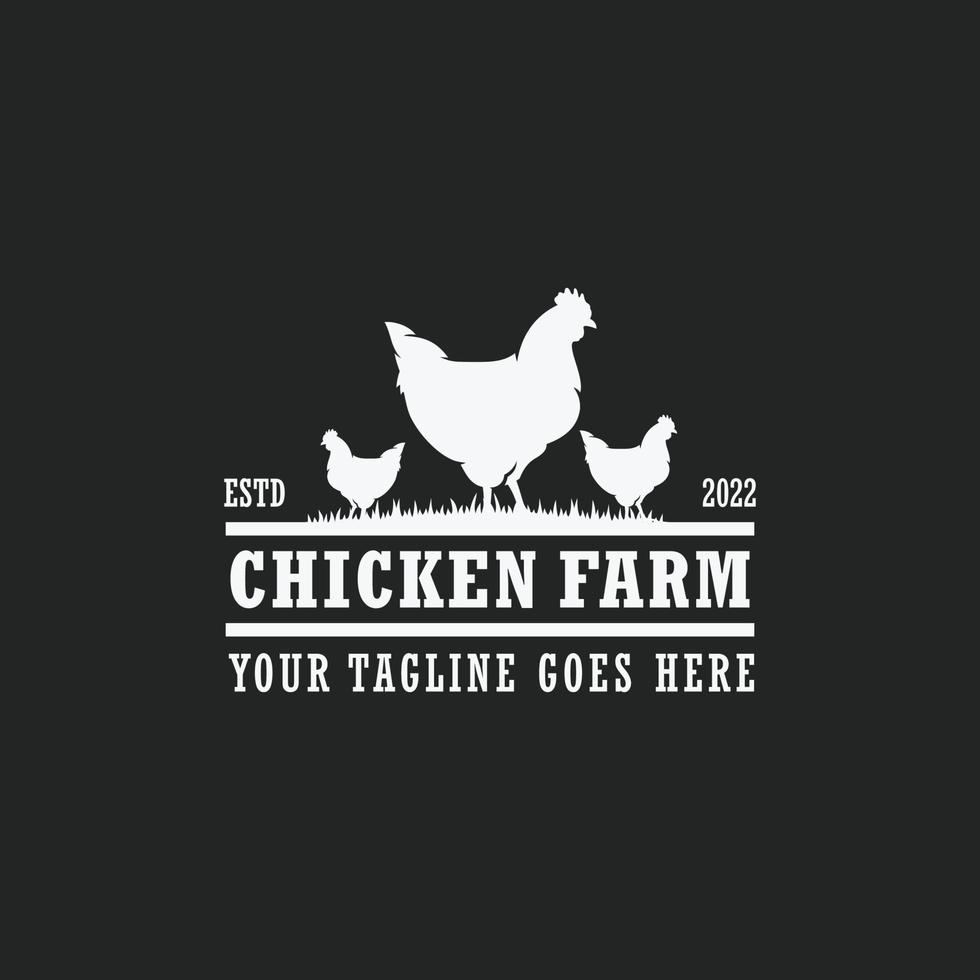 vecteur de logo de ferme de poulet