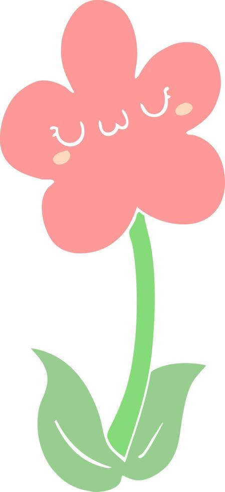 fleur de dessin animé de style plat couleur vecteur