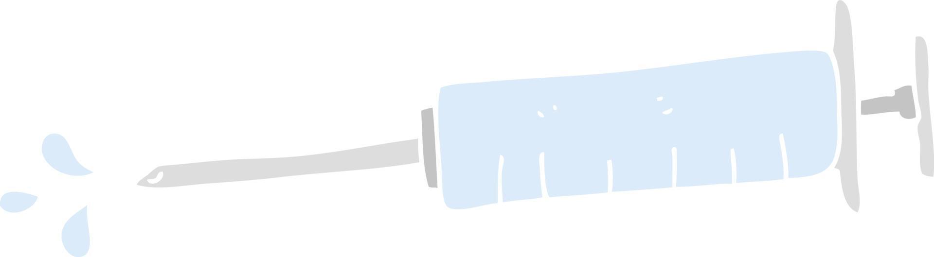 illustration en couleur plate d'une aiguille médicale de dessin animé vecteur
