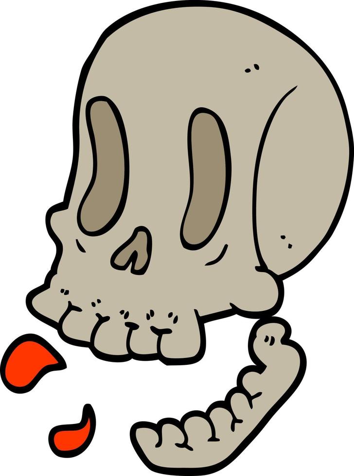 crâne de griffonnage de dessin animé vecteur