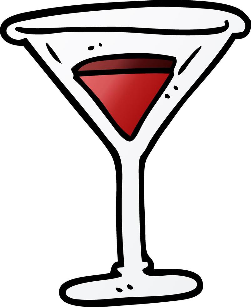 dessin animé doodle cocktail rouge vecteur