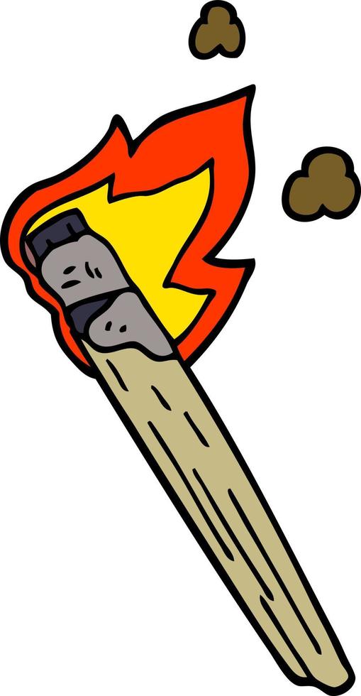 dessin animé doodle marque de torche brûlante vecteur