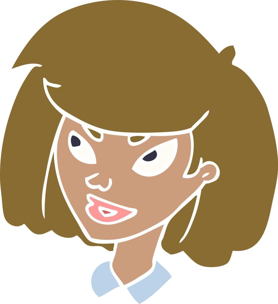 dessin animé doodle visage d'une fille vecteur