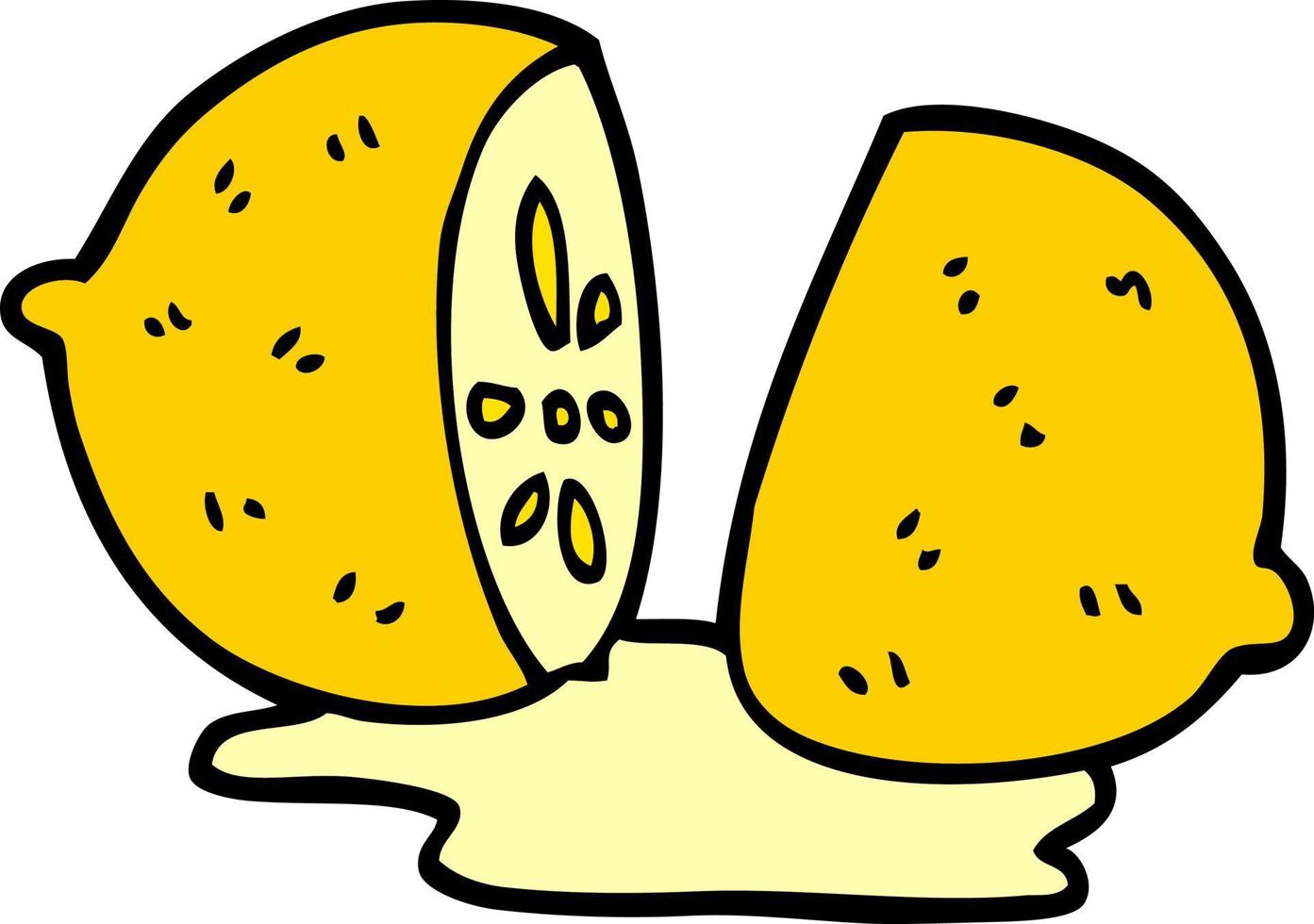 dessin animé doodle tranches de citron vecteur