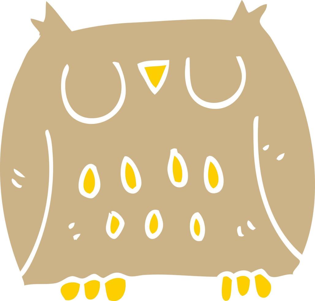 dessin animé doodle mignon hibou vecteur