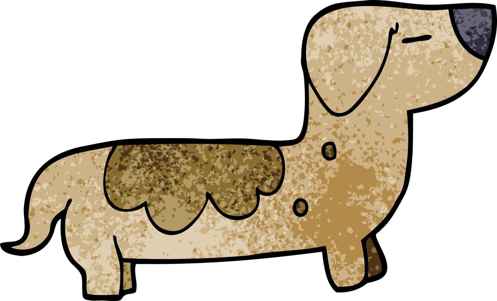 chien de saucisse de doodle de dessin animé vecteur