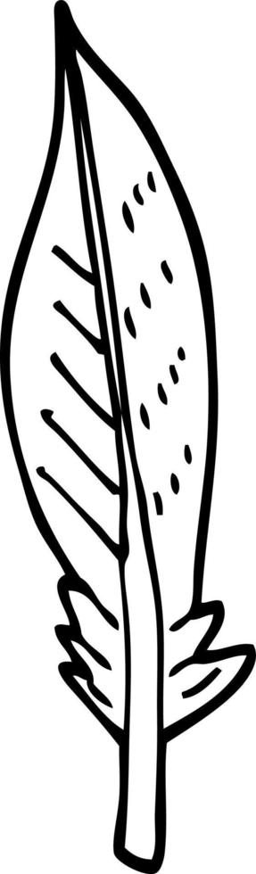 dessin au trait dessin animé plume verte vecteur