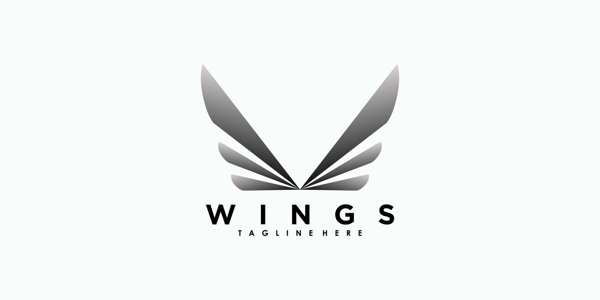 création de logo ailes avec illustration vecteur premium