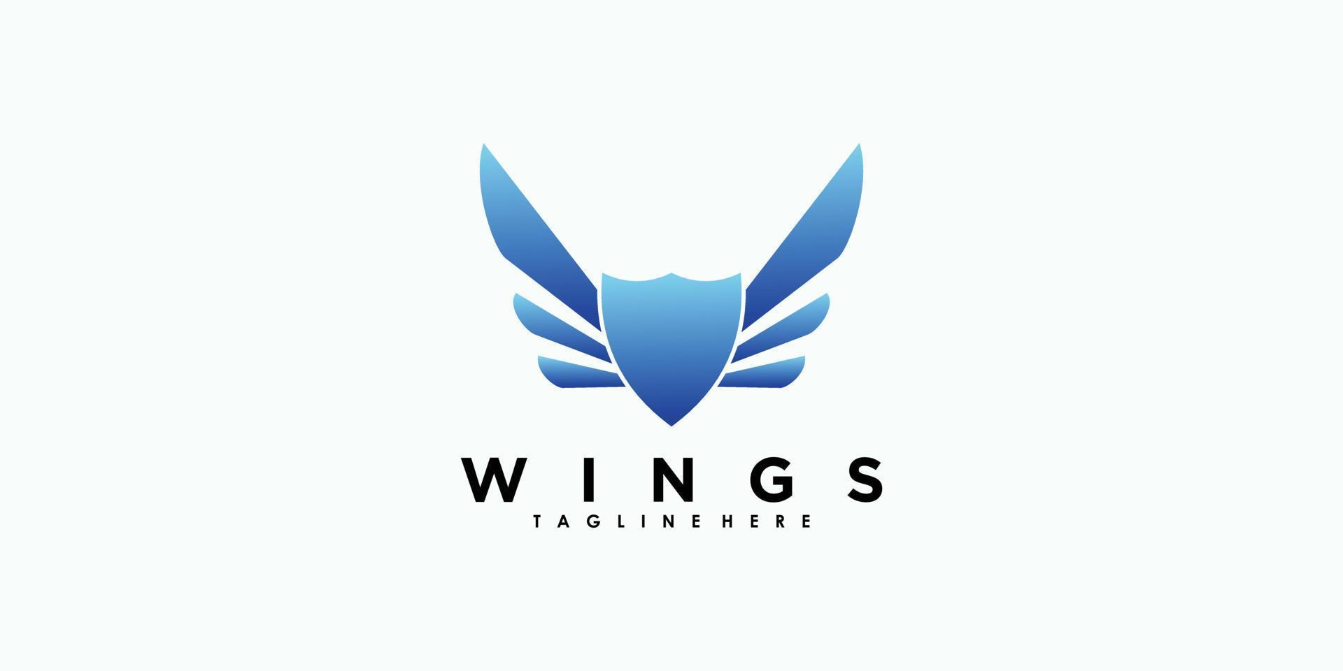 création de logo ailes avec illustration vecteur premium