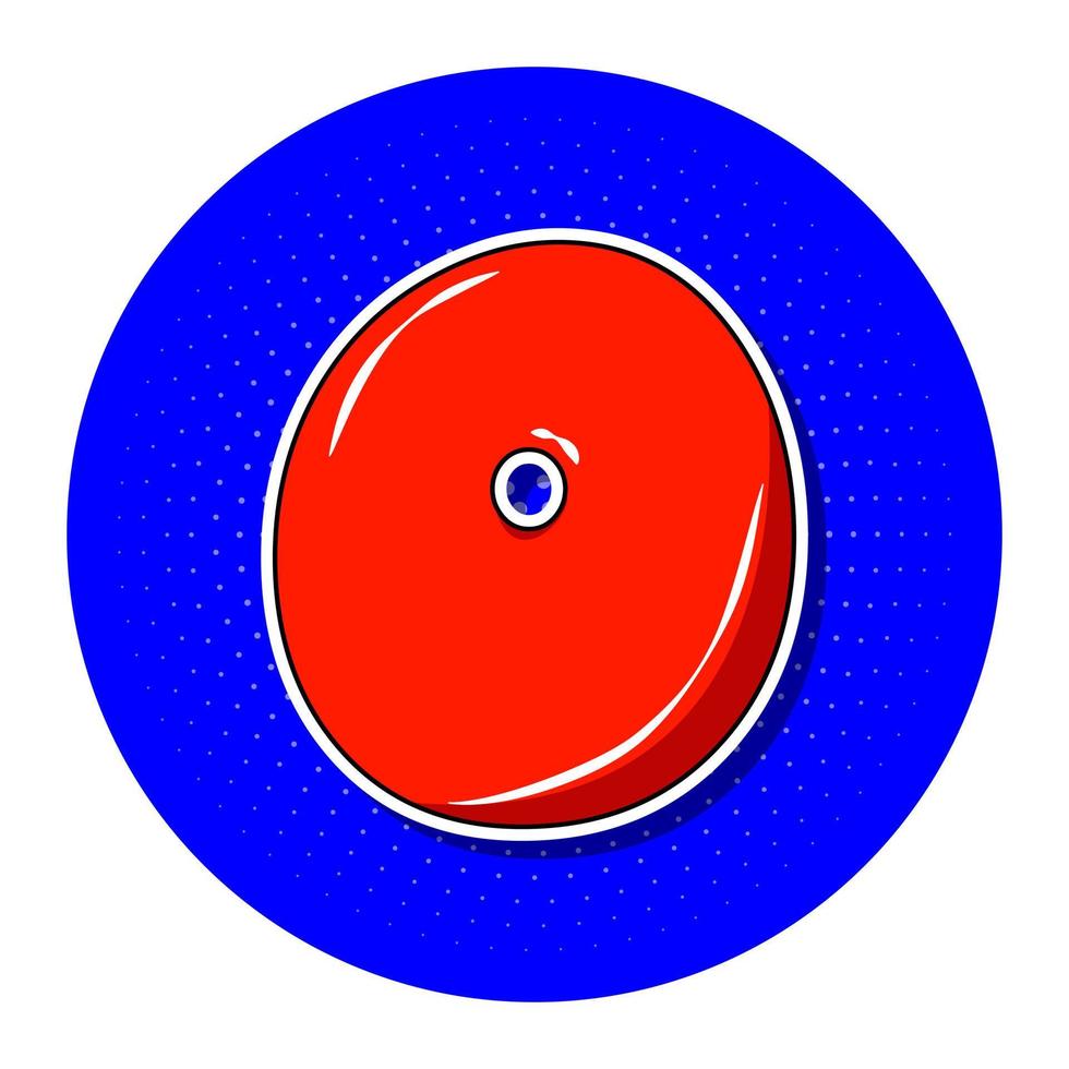 pop art rouge numéro 0 sur cercle pointillé bleu. vecteur