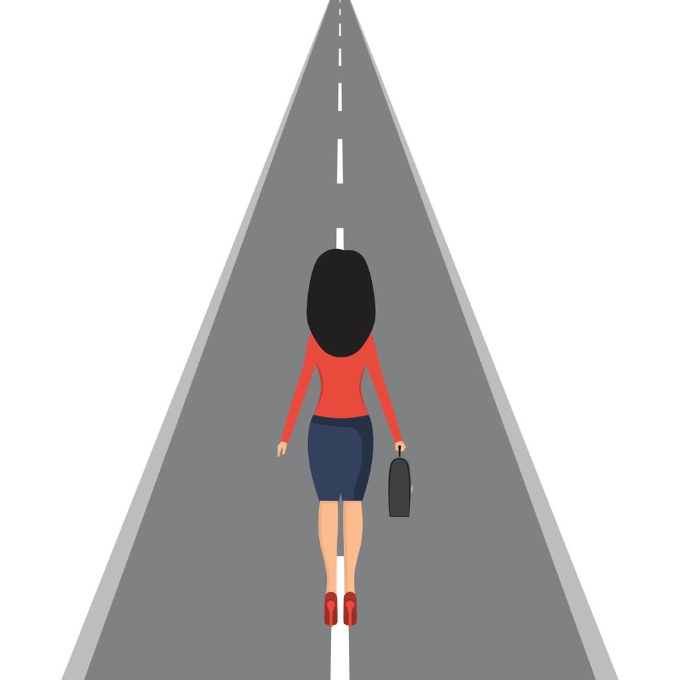 femme d'affaires sur la route vecteur