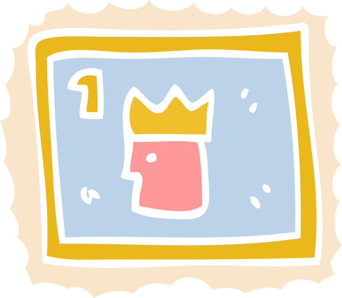 timbre de dessin animé avec visage royal vecteur