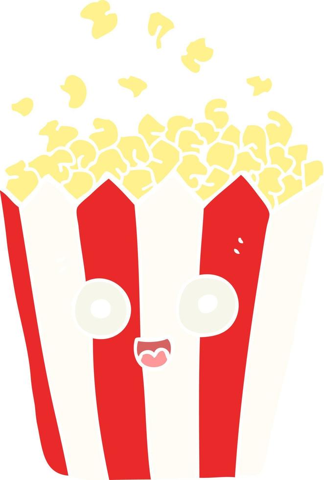 pop-corn de dessin animé de style plat couleur vecteur