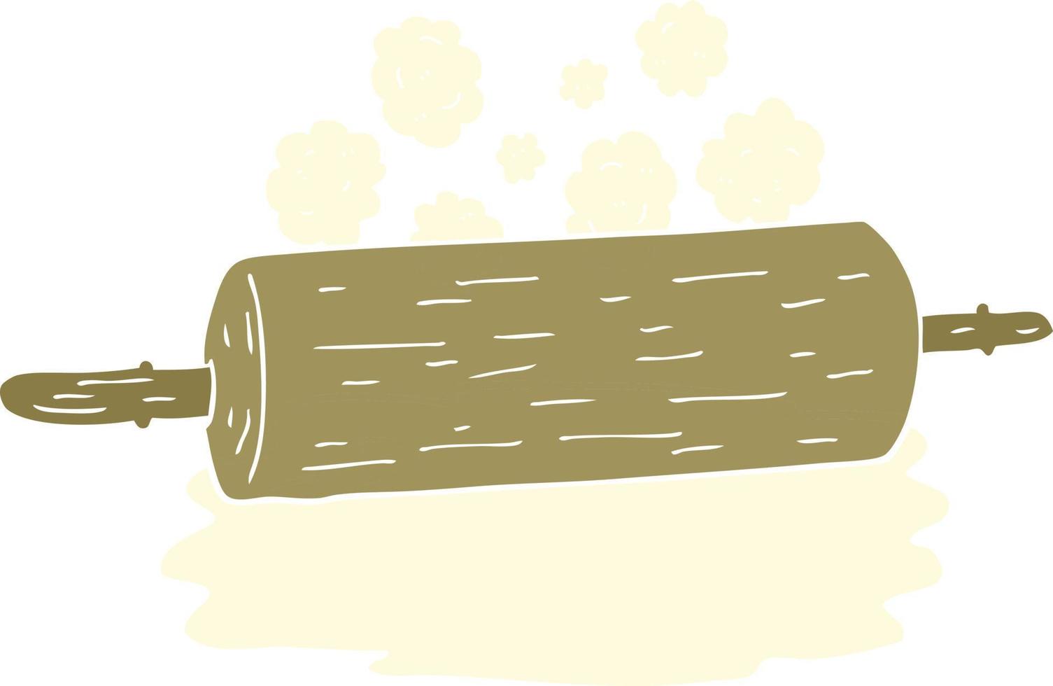 illustration en couleur plate du rouleau à pâtisserie vecteur