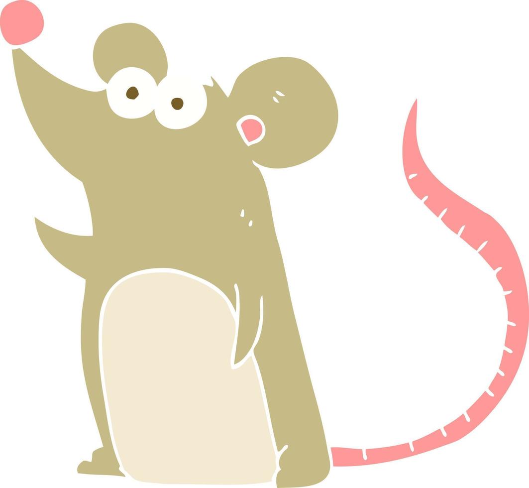 illustration en couleur plate de la souris vecteur