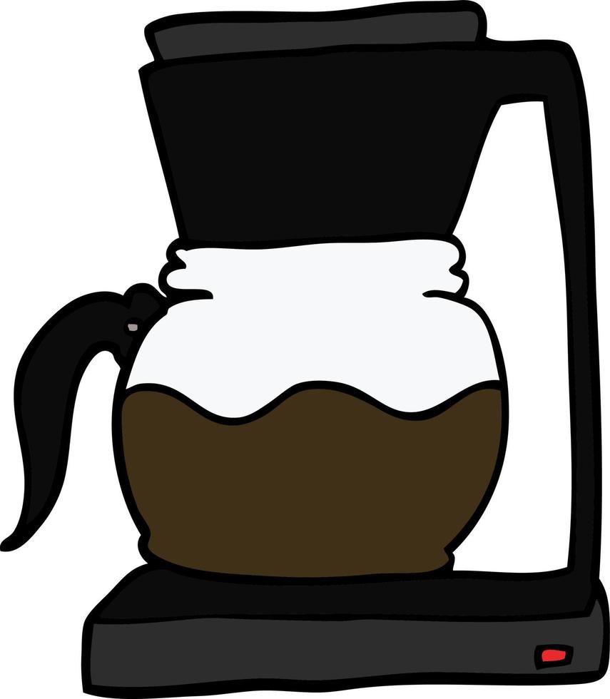machine à filtre à café doodle dessin animé vecteur