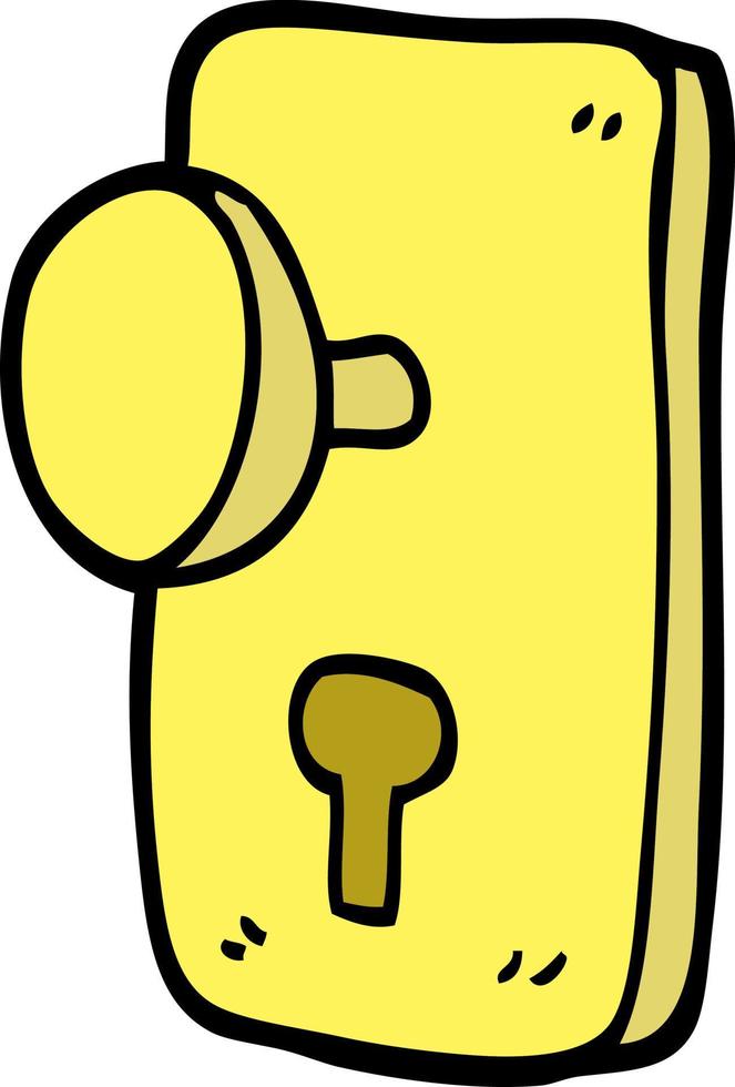 poignée de porte de dessin animé doodle vecteur