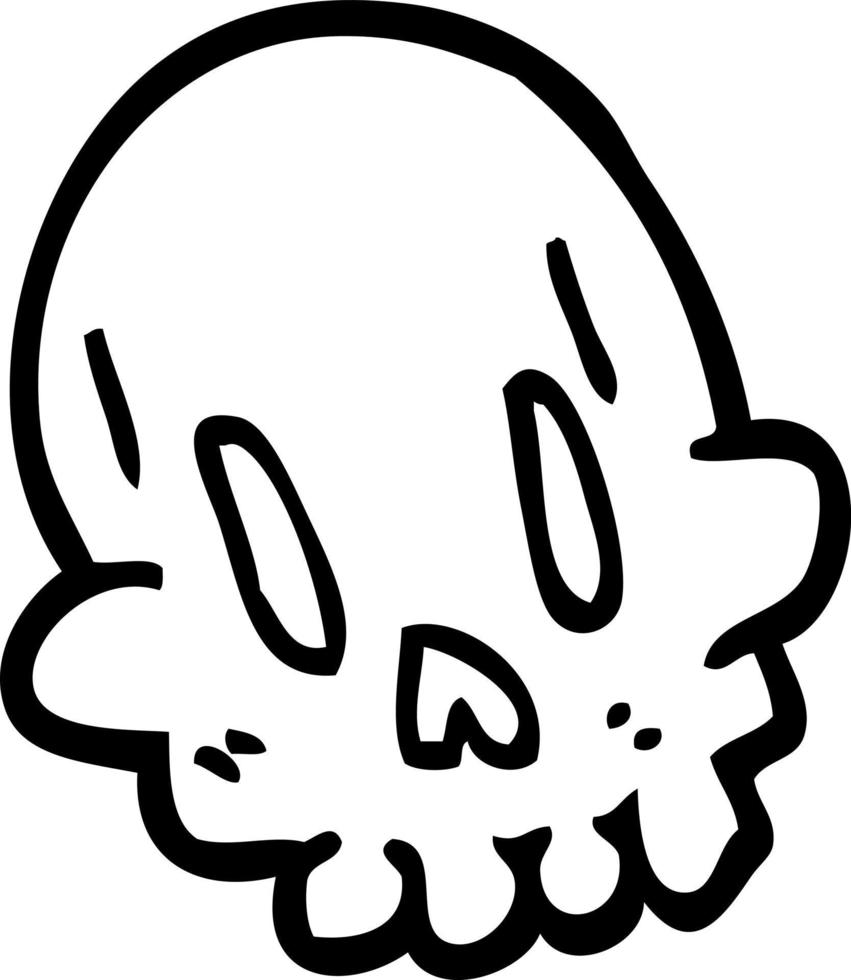 crâne drôle de dessin animé dessin au trait vecteur