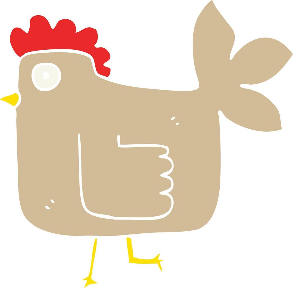 poulet de dessin animé de style plat couleur vecteur