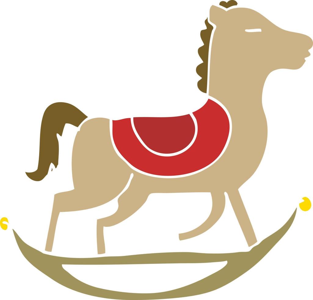 cheval à bascule de dessin animé de style plat couleur vecteur