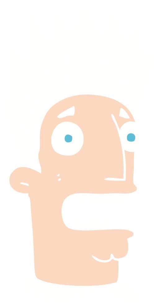 illustration en couleur plate d'un homme choqué de dessin animé vecteur