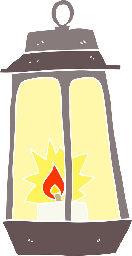 illustration en couleur plate d'une lanterne de dessin animé vecteur
