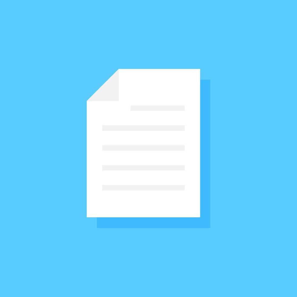 simple document plat ou icône de fichier, vecteur et illustration.