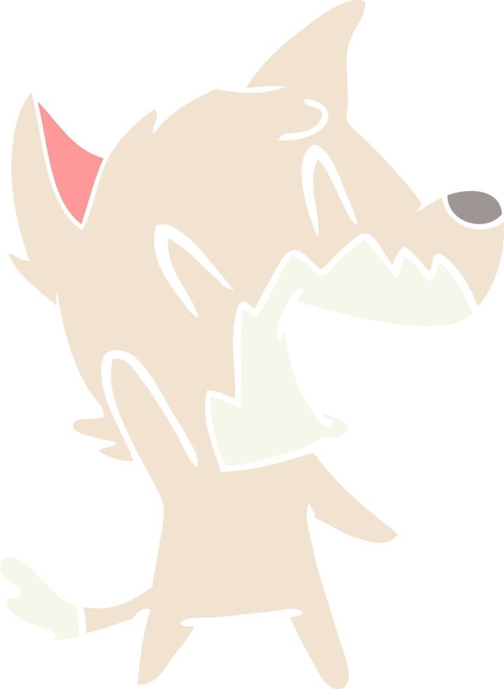 dessin animé de style plat couleur renard qui rit vecteur