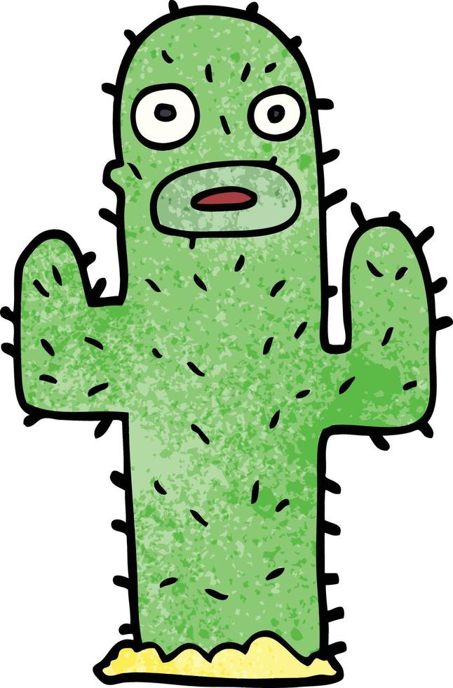 cactus de griffonnage de dessin animé vecteur