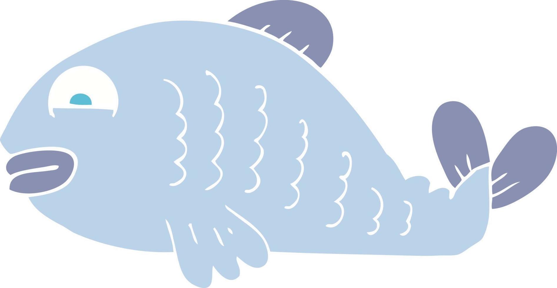 illustration en couleur plate d'un poisson de dessin animé vecteur