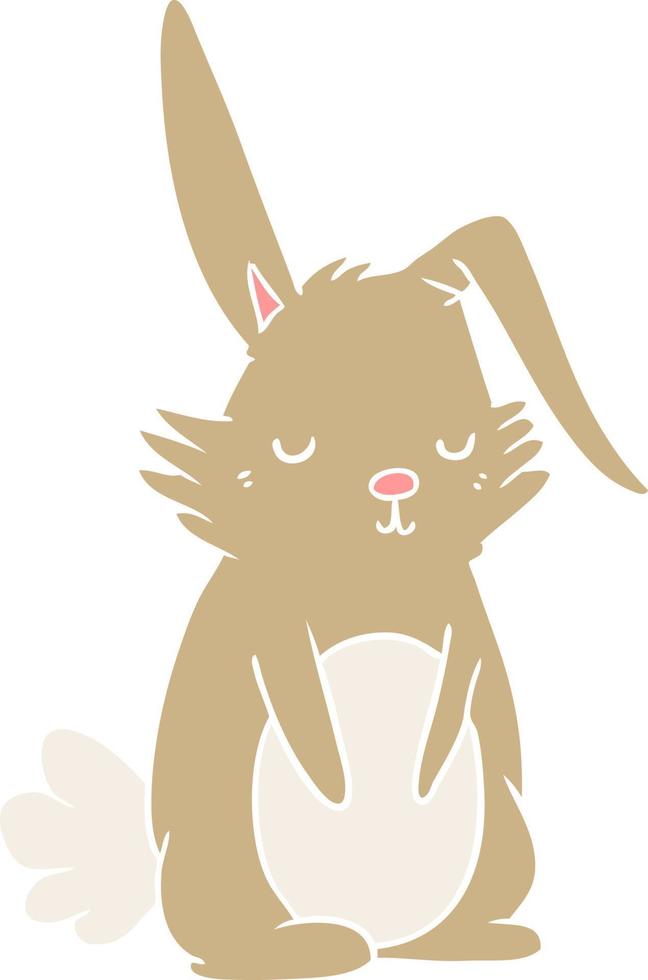 lapin endormi de dessin animé de style plat couleur vecteur