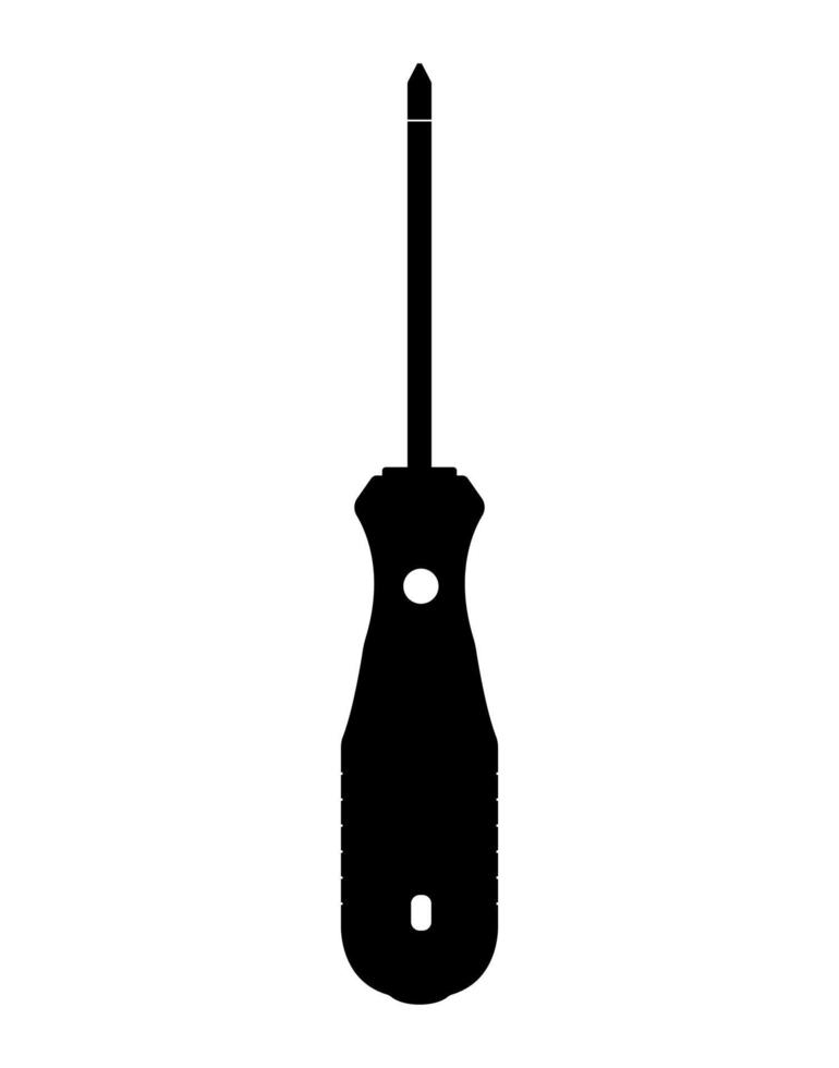 silhouette de tournevis, illustration d'outil à main à vis vecteur