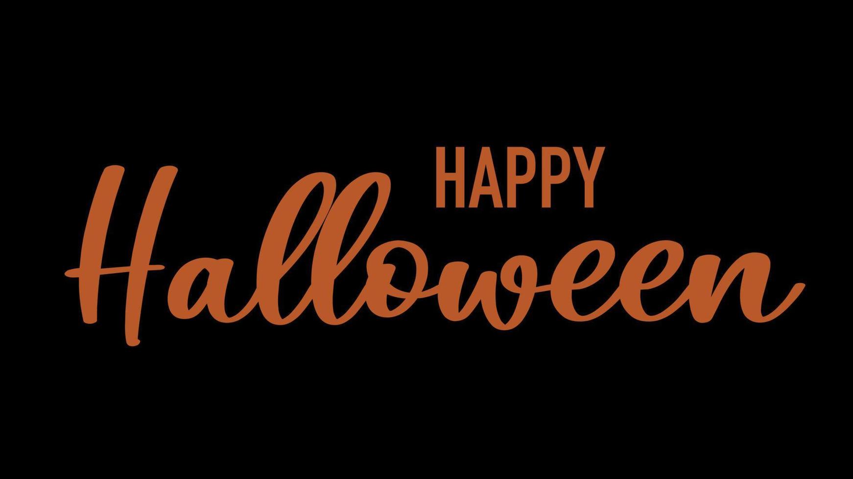 affiche de typographie happy halloween avec vecteur de texte de calligraphie manuscrite