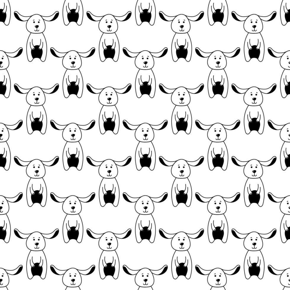 mignon motif de chien sans couture avec drôle doodle illustration vectorielle de chien volant.doodle. motif pour impression d'enfants, tissu, cartes postales vecteur