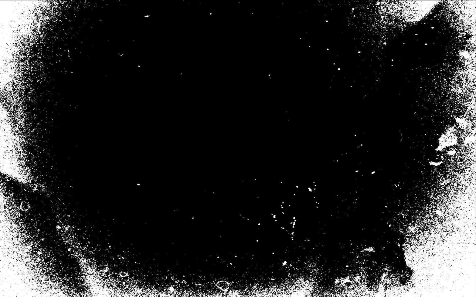 effet de texture grunge. superposition en détresse texturée rugueuse. monochrome vintage abstrait. blanc isolé sur fond noir. concept de style de demi-teinte d'élément de conception graphique pour la bannière, le dépliant, l'affiche, etc. vecteur