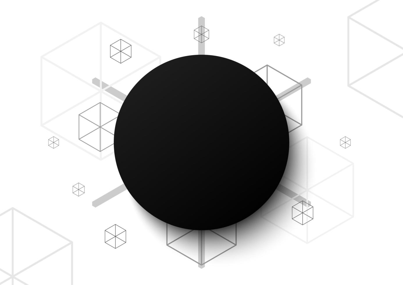 cercle vide noir sur motif géométrique vecteur