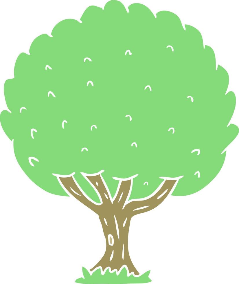 arbre de dessin animé de style plat couleur vecteur