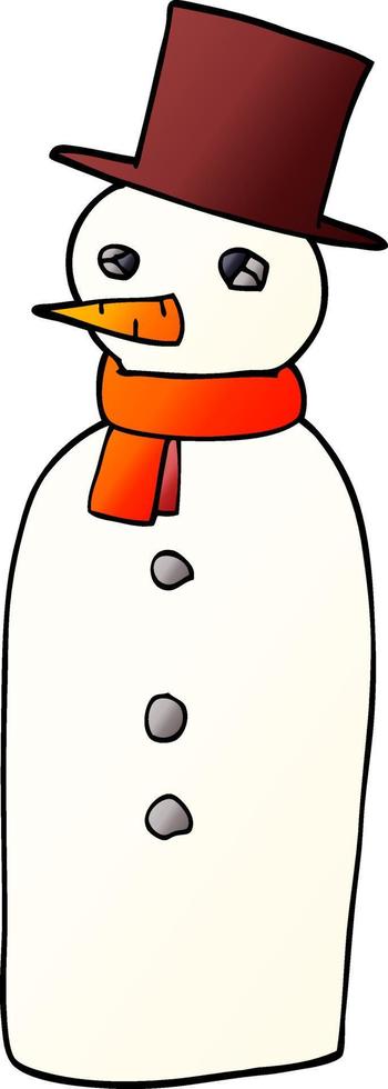 dessin animé doodle bonhomme de neige vecteur