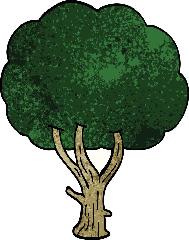 dessin animé doodle arbre fleuri vecteur