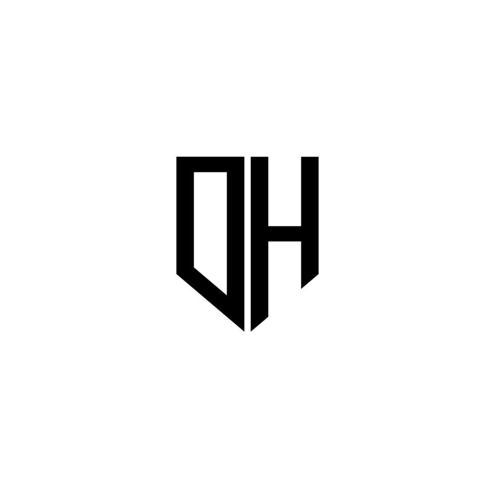 création de logo de lettre dh avec un fond blanc dans l'illustrateur. logo vectoriel, dessins de calligraphie pour logo, affiche, invitation, etc. vecteur
