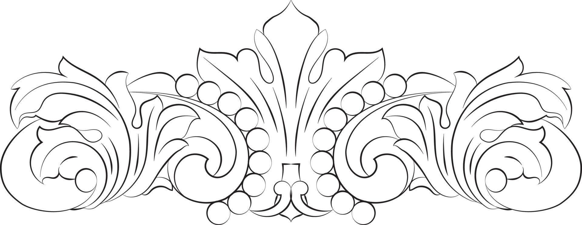 ancien baroque victorien cadre frontière floral ornement feuille faire défiler gravé rétro fleur motifs décoratif conception tatouage noir et blanc japonais filigrane calligraphique vecteur héraldique tourbillon
