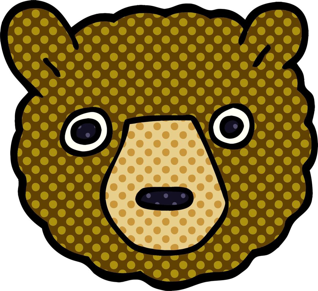 dessin animé doodle visage d'ours vecteur