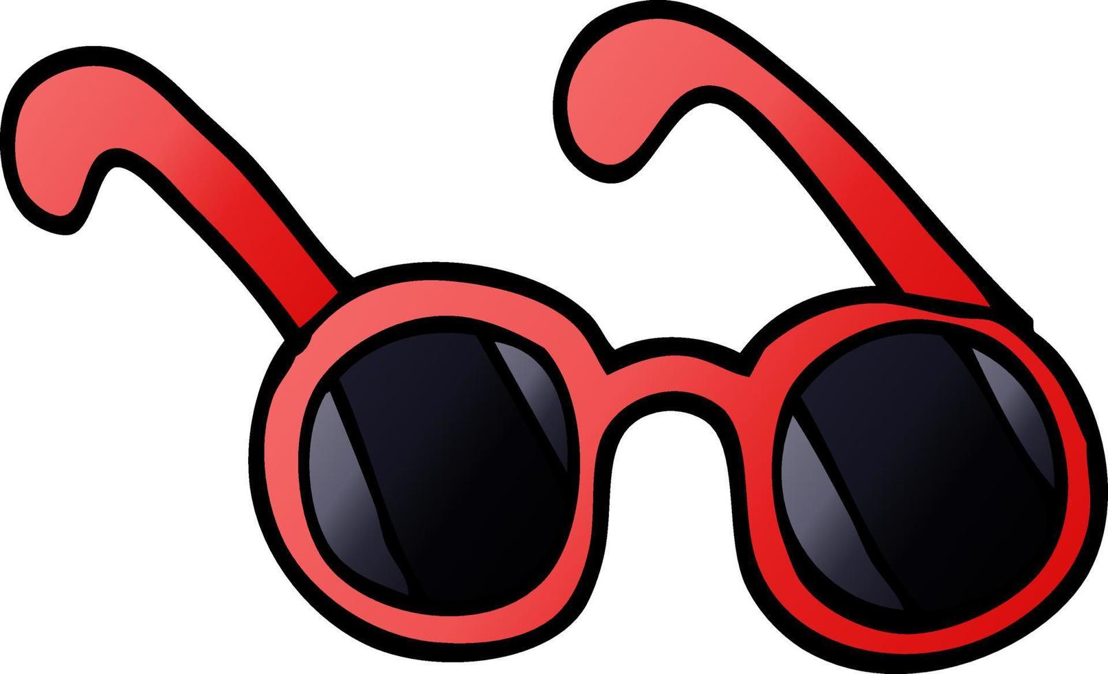 lunettes de soleil de griffonnage de dessin animé vecteur