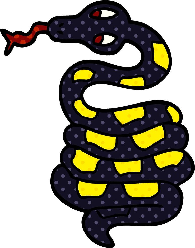 dessin animé doodle serpent venimeux vecteur