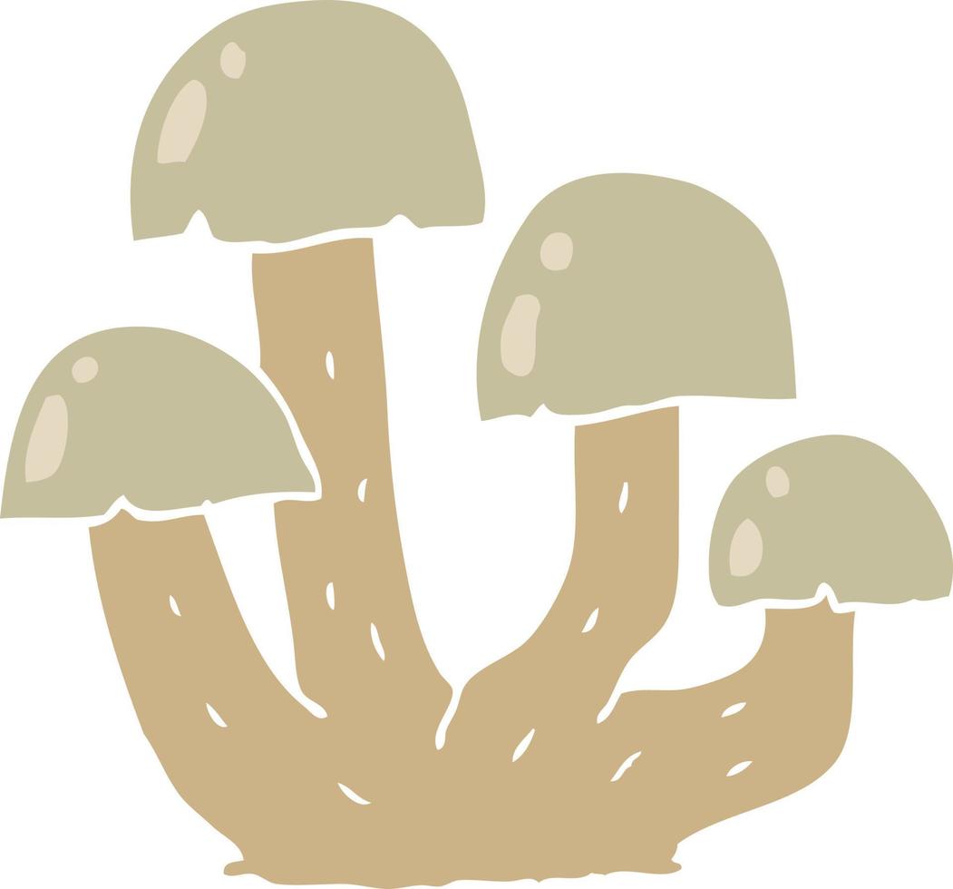 champignon de dessin animé de style plat couleur vecteur