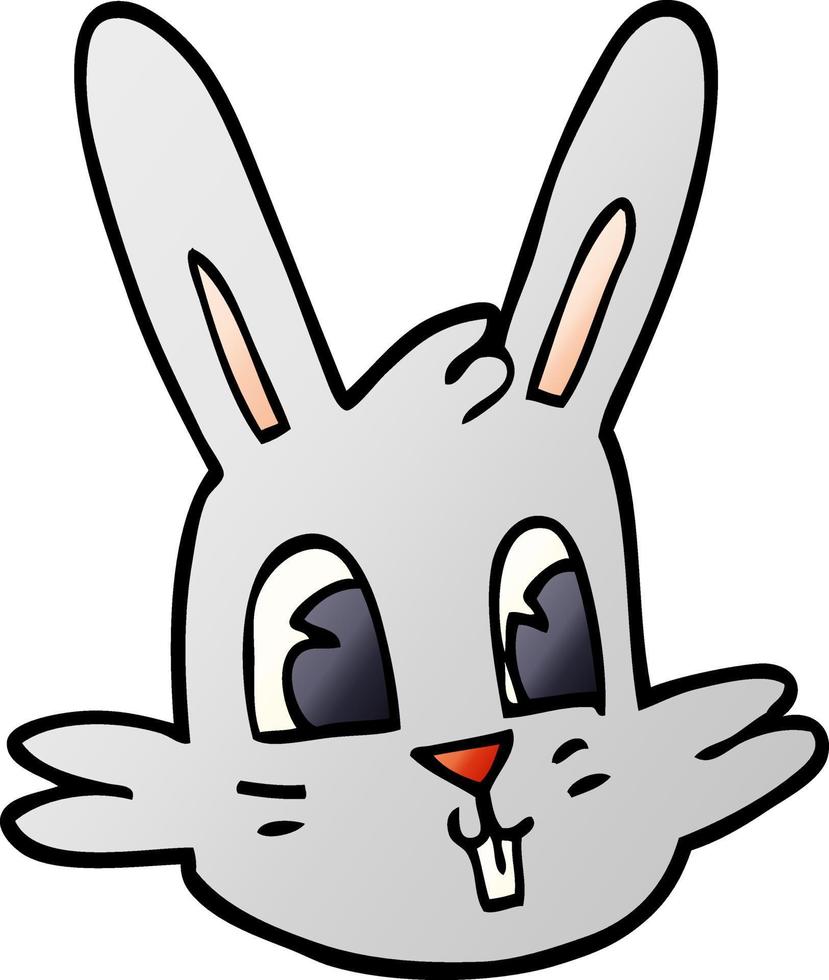 visage de lapin de dessin animé doodle vecteur