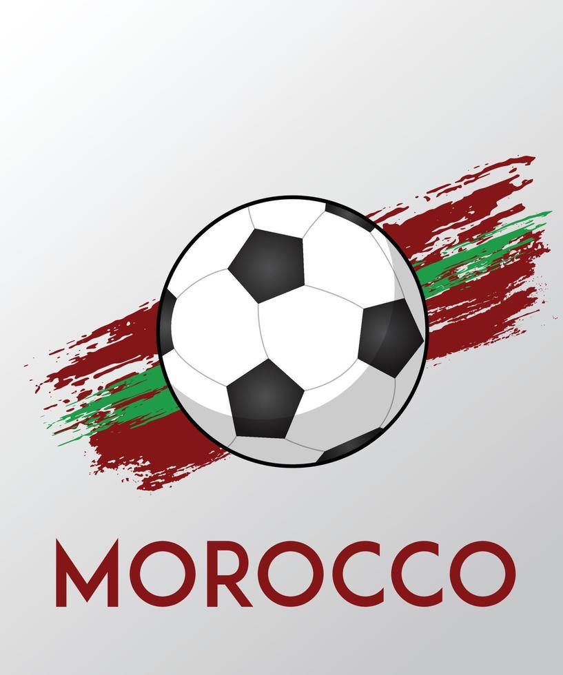 drapeau du maroc avec effet pinceau pour les fans de football vecteur