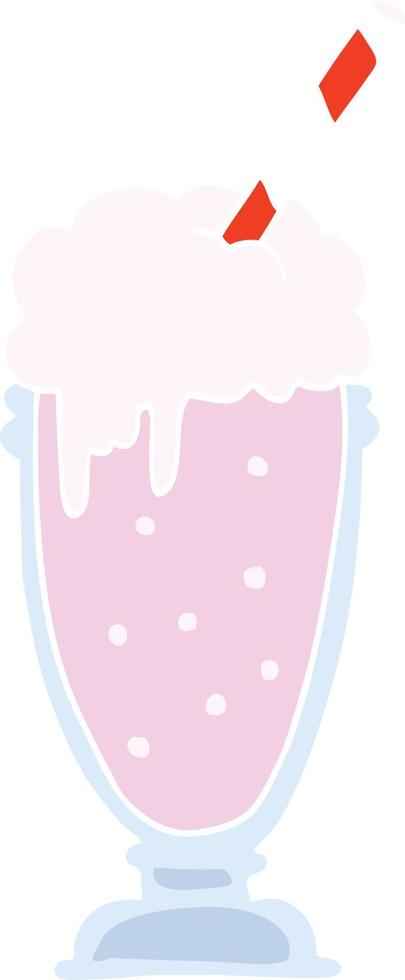 milkshake de dessin animé de style plat couleur vecteur
